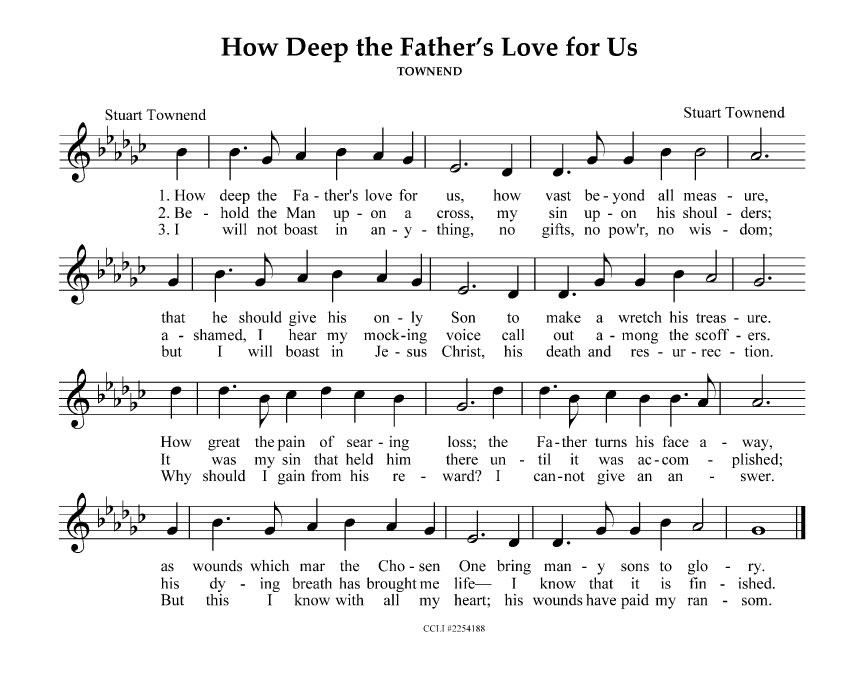 How Deep The Father S Love For Us Redeemer Presbyterian